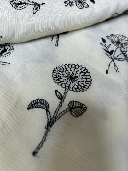 Luxurious Pure Chinon Saree with Delicate Handwork Saree Embroidery | Designer Saree