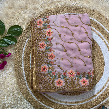 Premium Fox Georgette Saree for Wedding & Festive Wear | Handwork Saree Collection